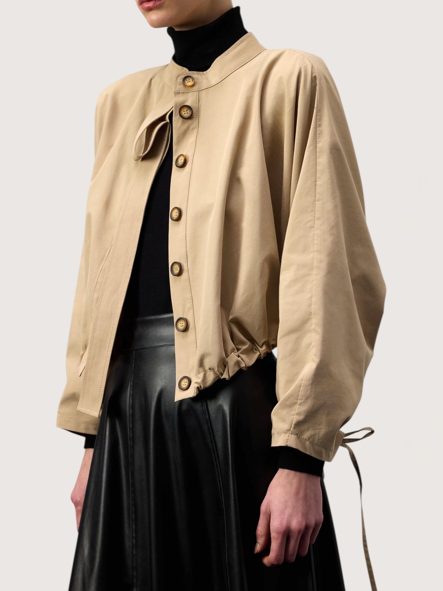 Balloon Sleeve Cropped Jacket