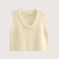 Fuzzy Knit Vest Top |  Cream