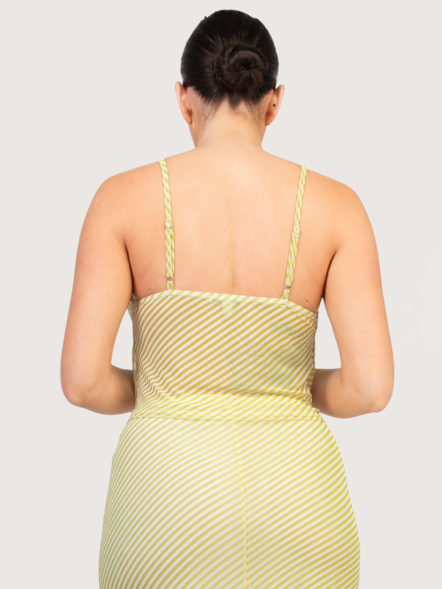 Cowl Neck Striped Tank | Green