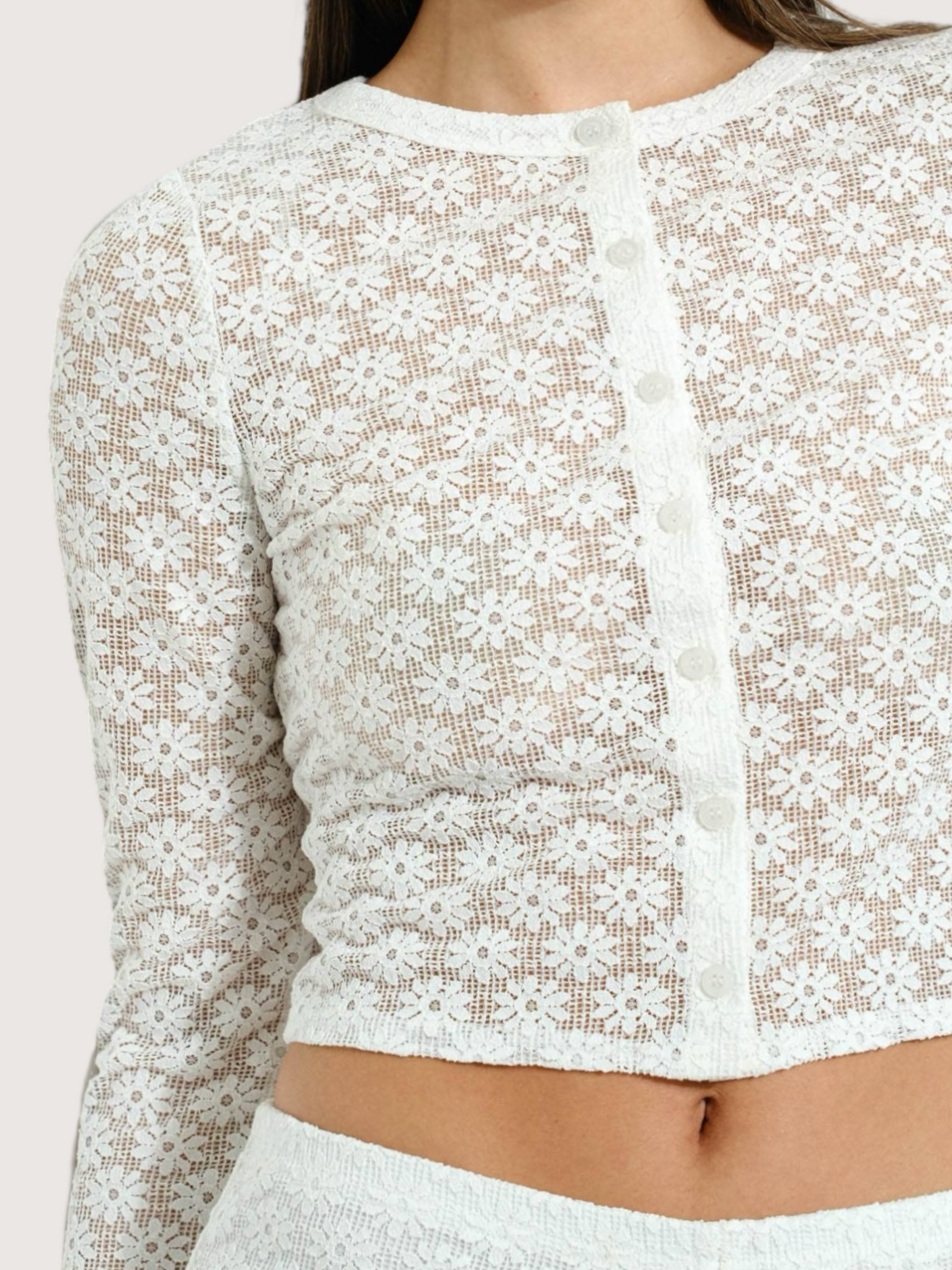 Crochet Lace Cardigan | White