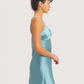 Sweetheart Satin Mini Dress | Blue