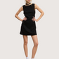 Side Ring Mini Dress |Black