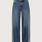 Contrast Wide Leg Denim