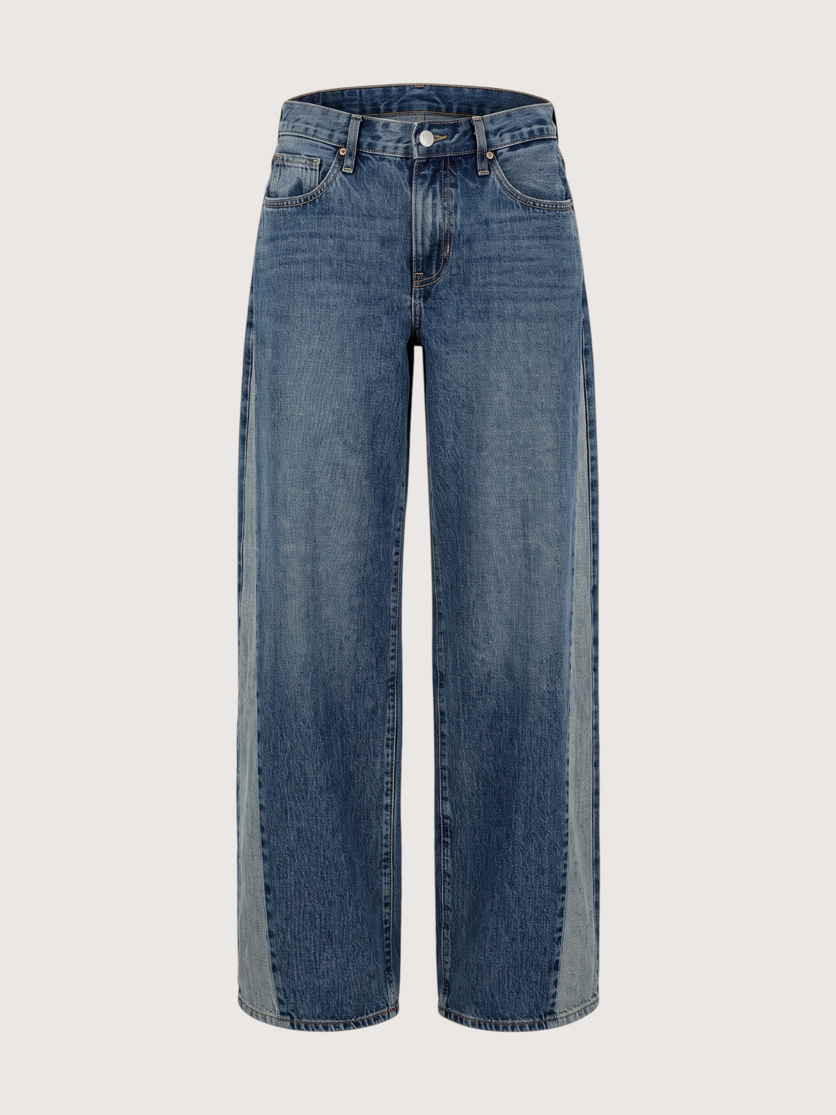 Contrast Wide Leg Denim