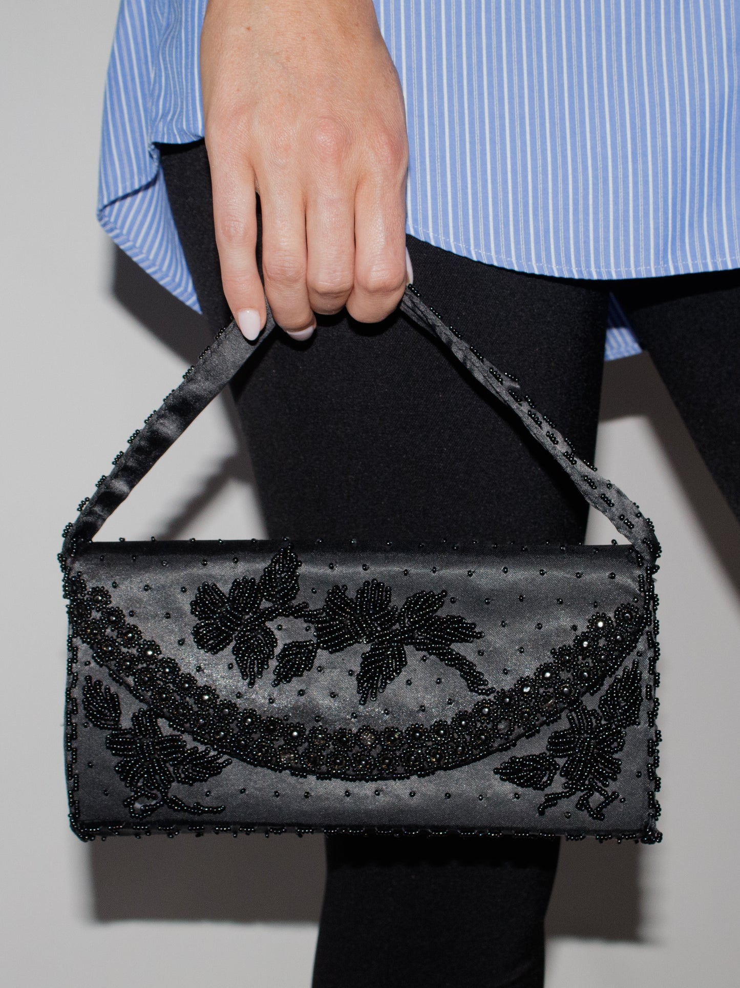 VINTAGE Beaded Floral Box Bag