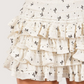 Bow Print Ruffle Skirt
