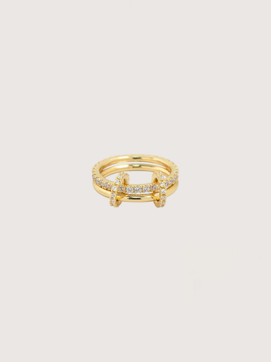 Interlocking Pave Ring