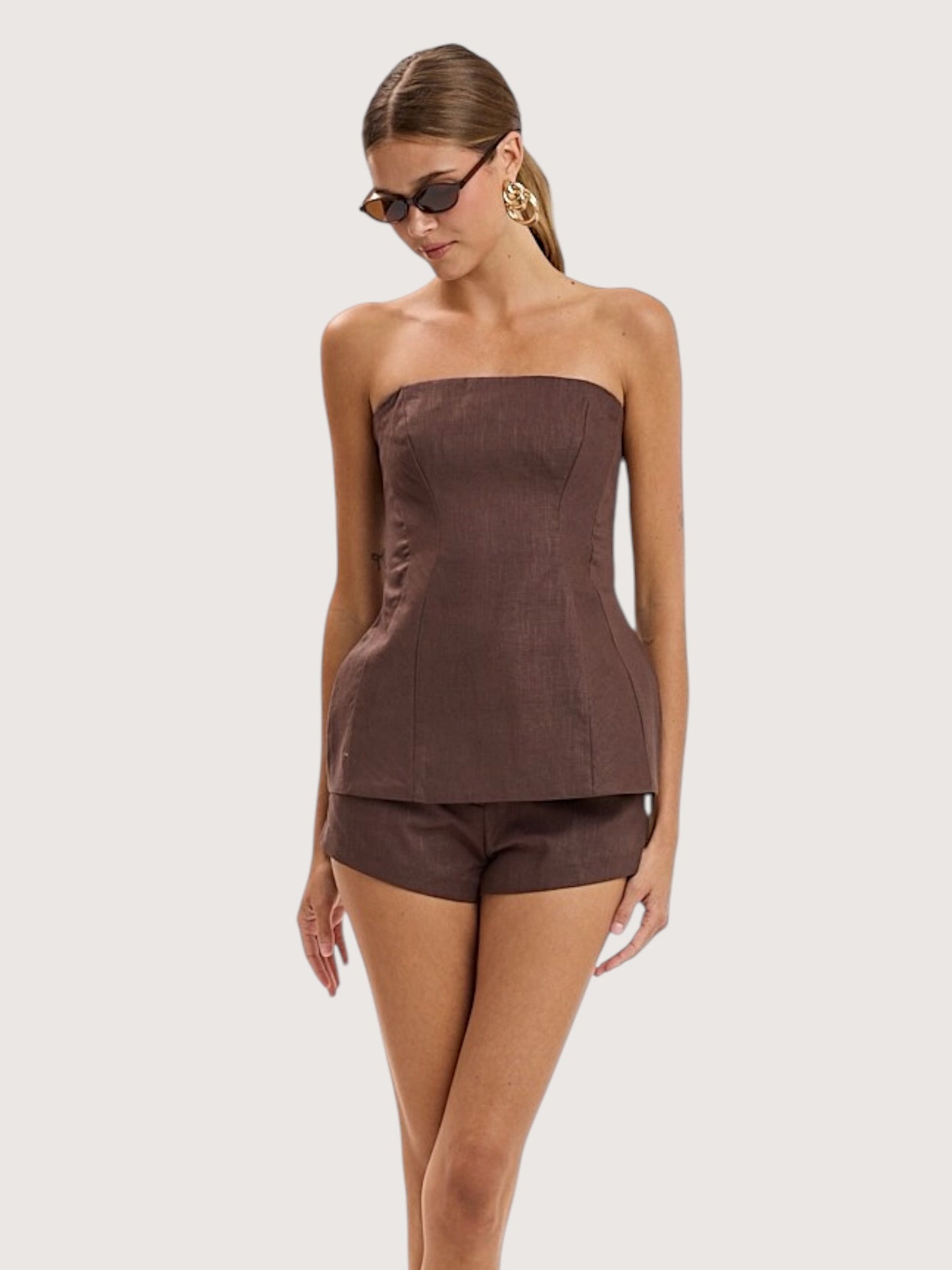 Cora Linen Short | Brown