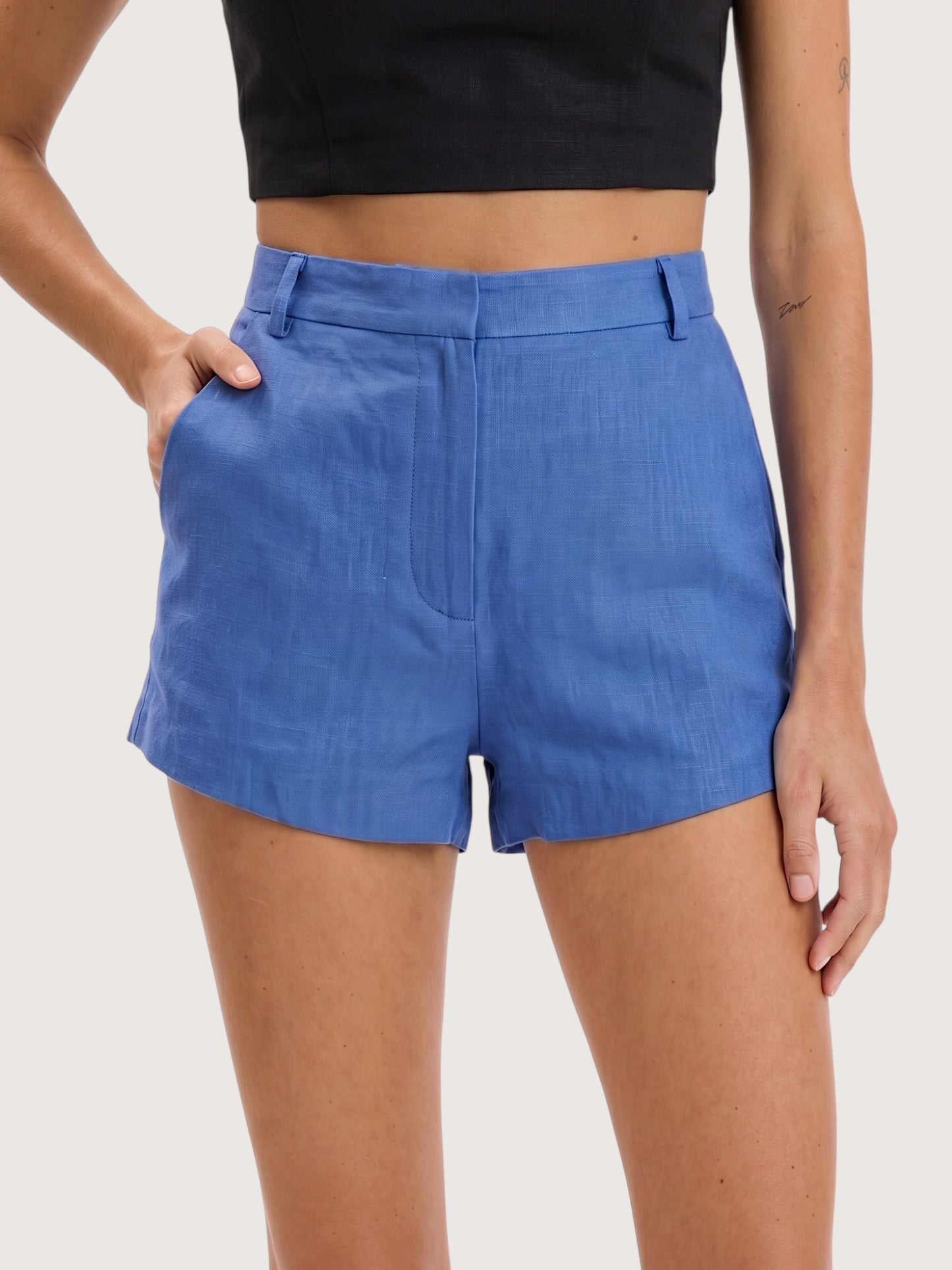 Cora Linen Short | Blue