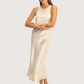 Satin Midi Dress | Ivory