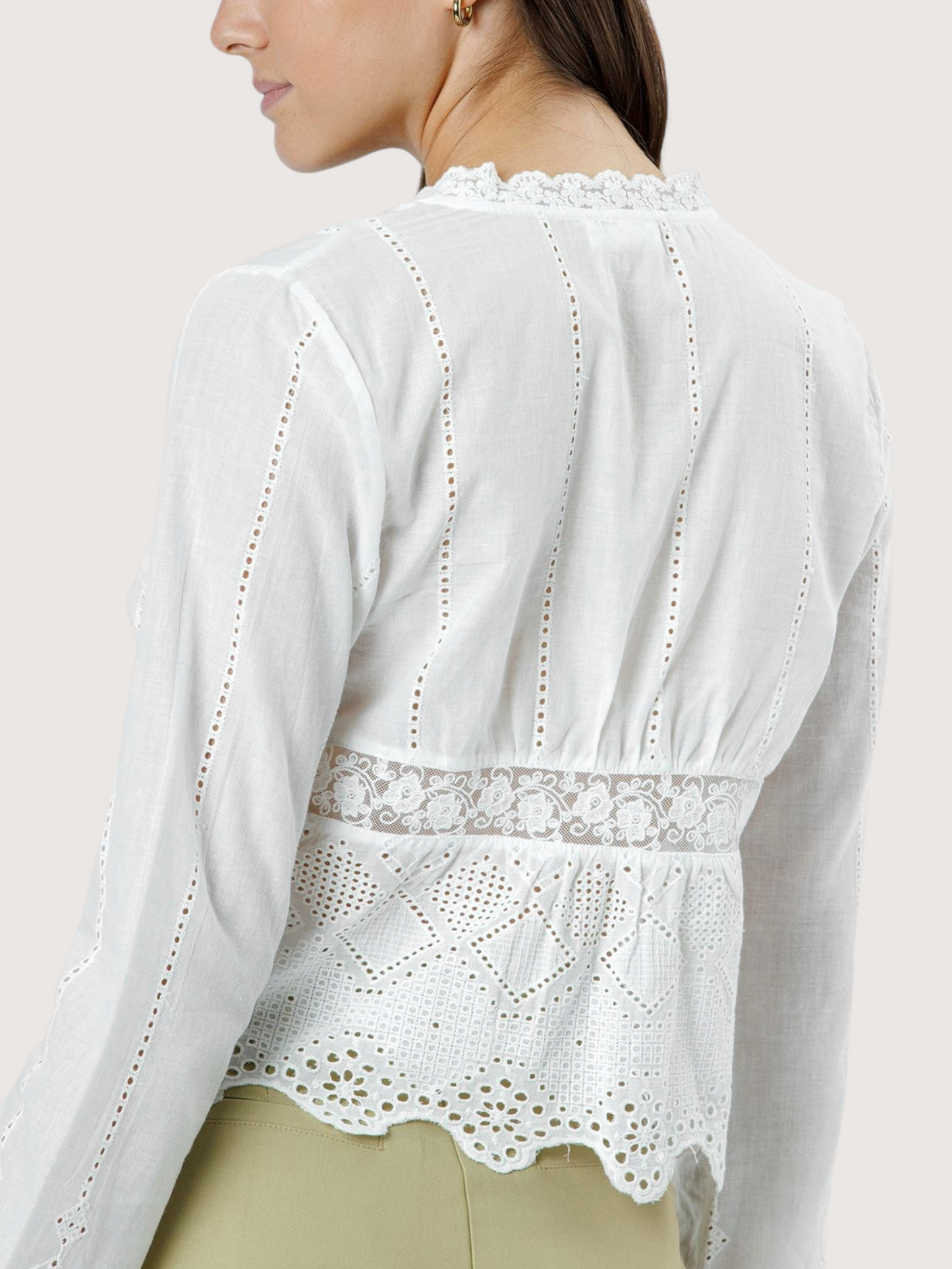 Embroidered Bell Sleeve Blouse