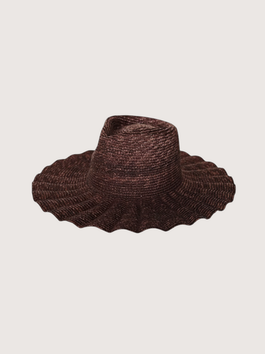 Wide Brim Straw Hat | Brown