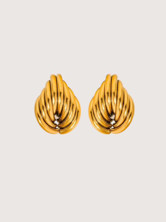 Ridged Teardrop Earring