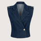 Lapel Collar Denim Vest