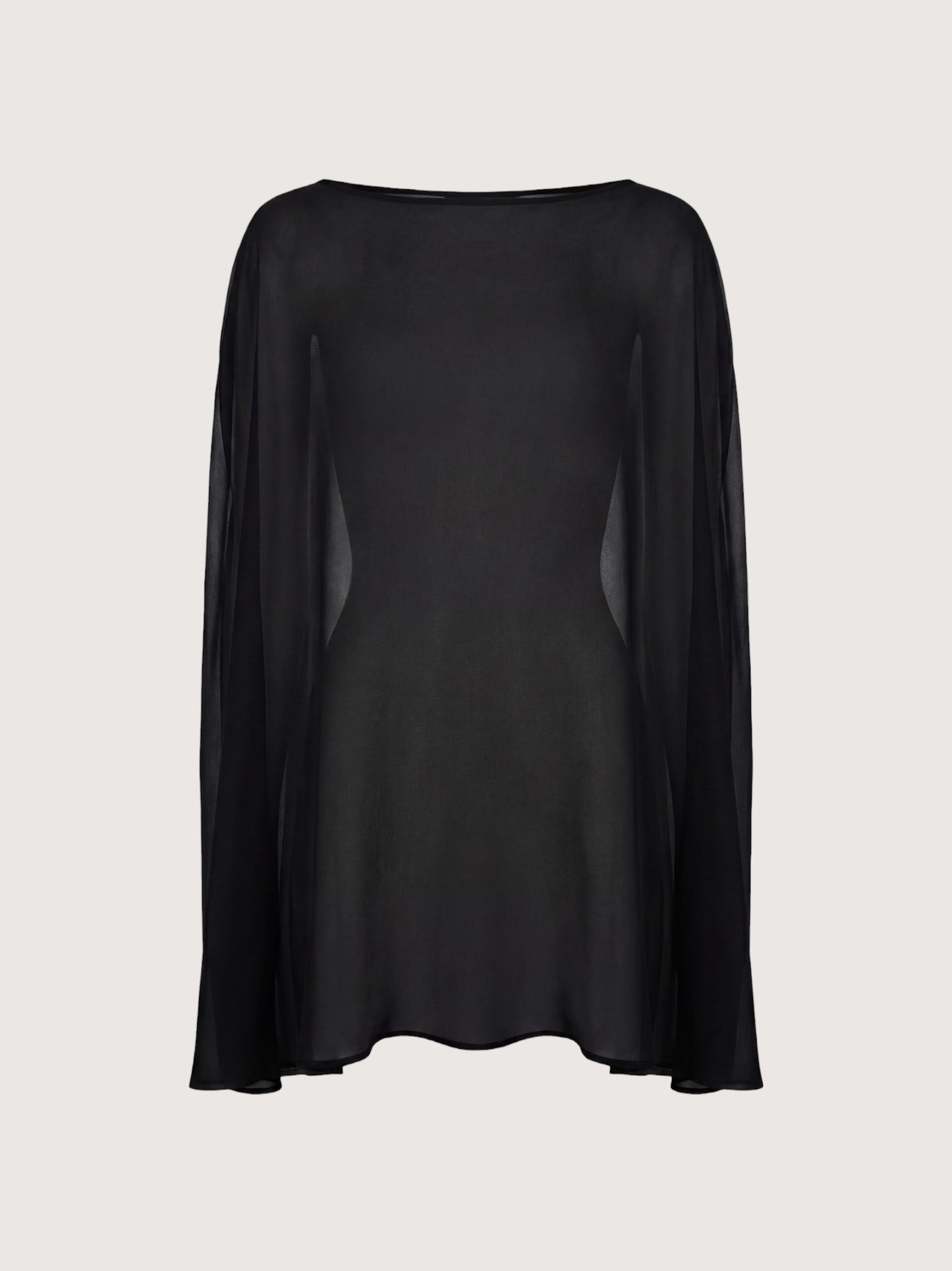 Sheer Poncho Tunic | Black