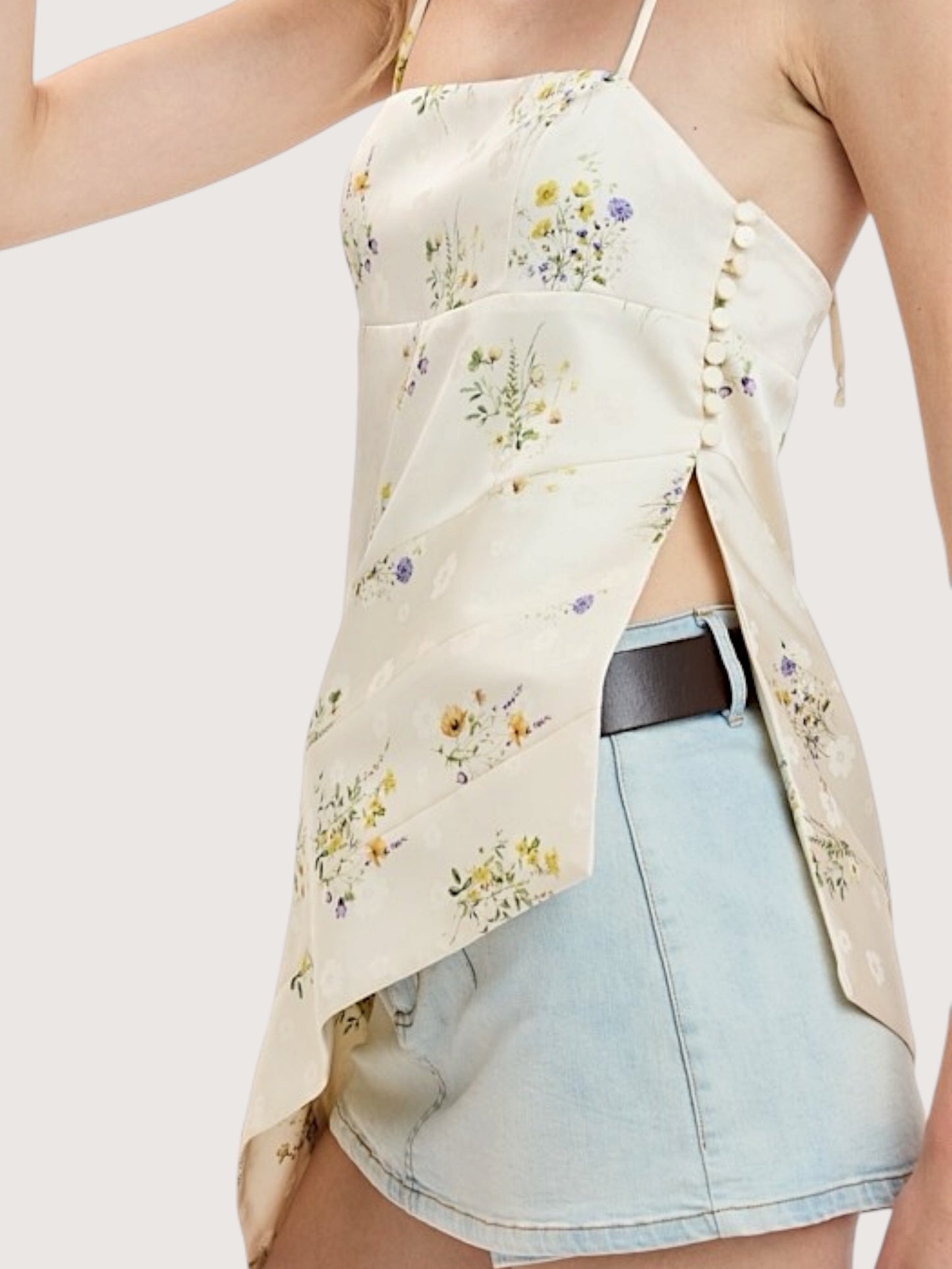Asymmetric Floral Top