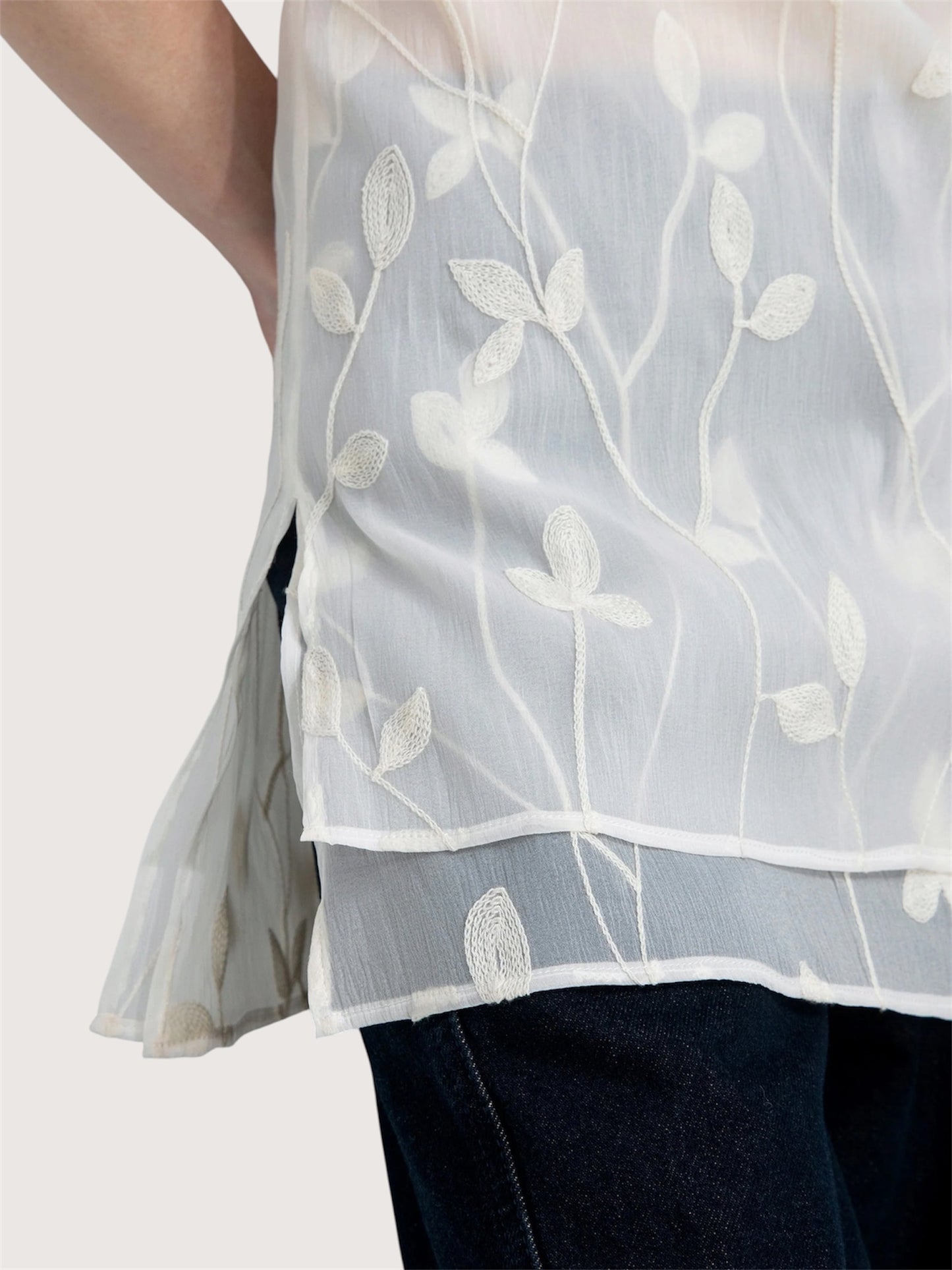 Sheer Floral Tunic