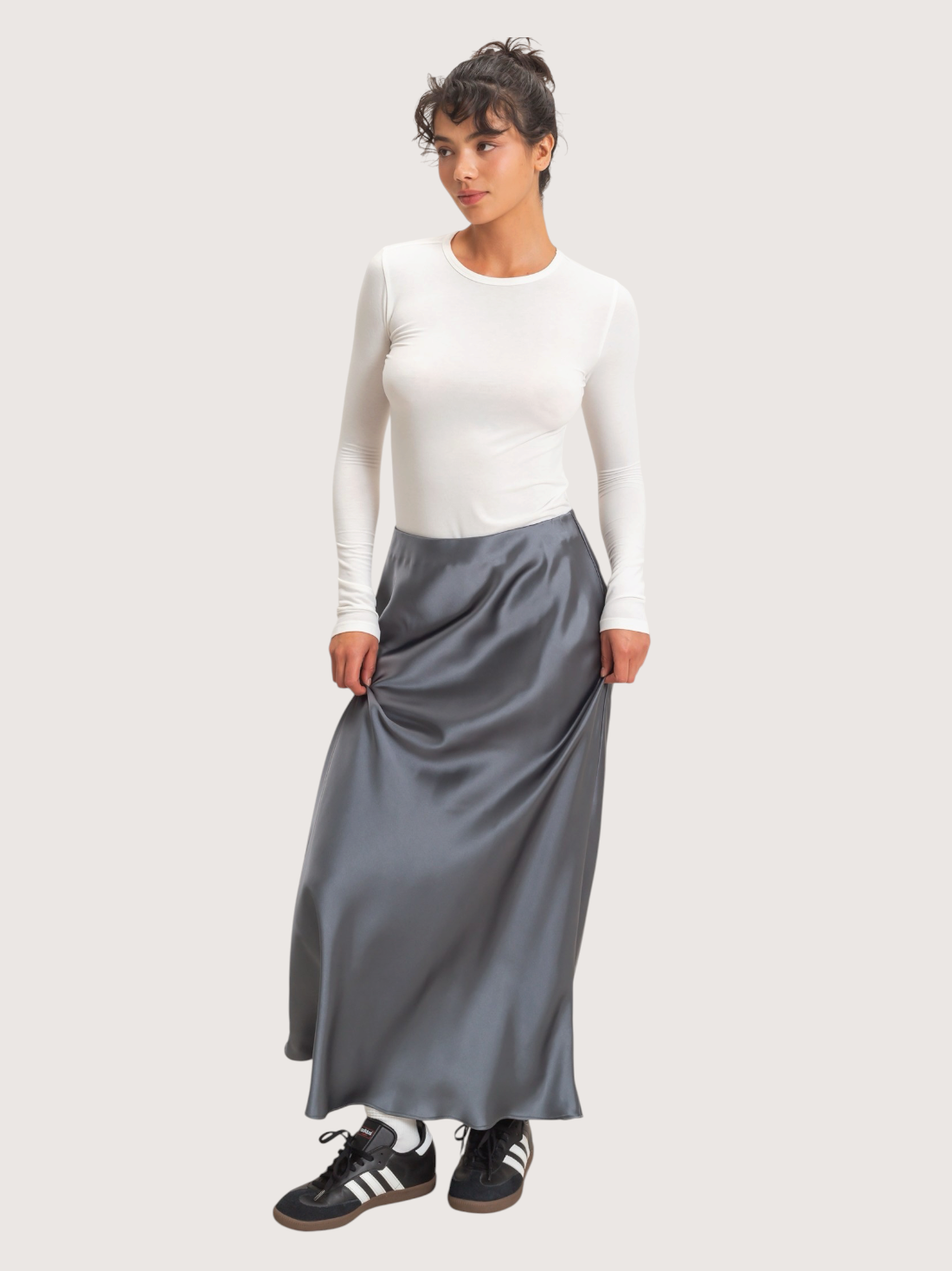 Elaine Satin Slip Skirt