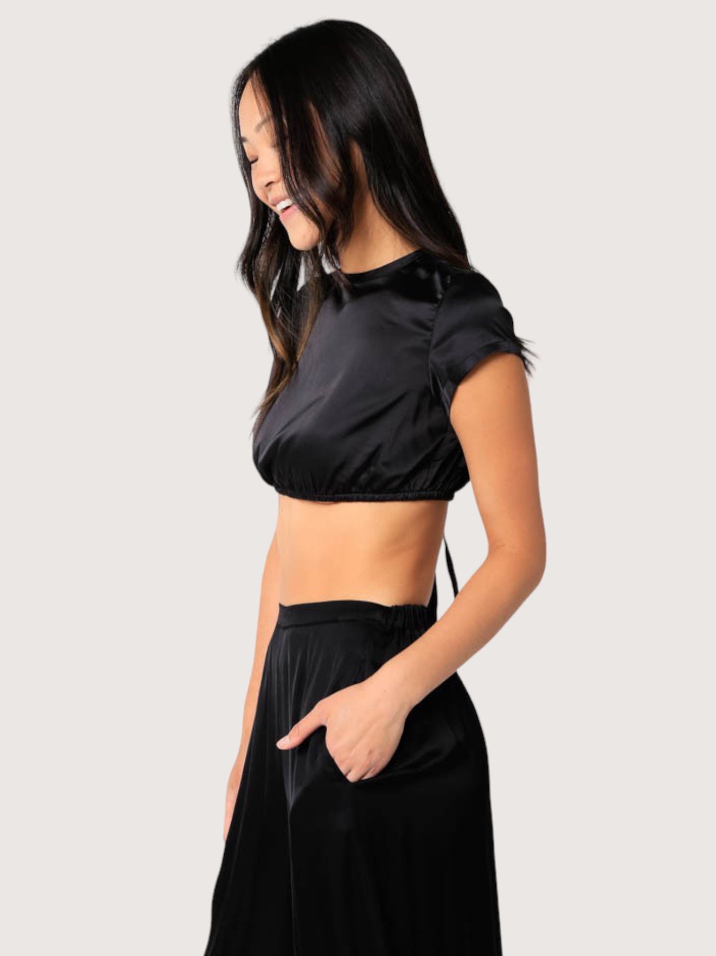 Cropped Satin Top