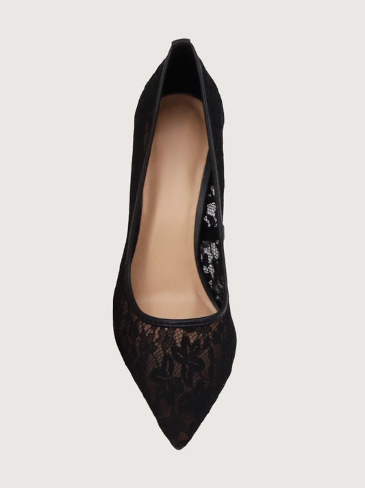 Lace Pointed Toe Pump