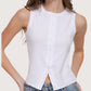 Lily Button Front Top | White