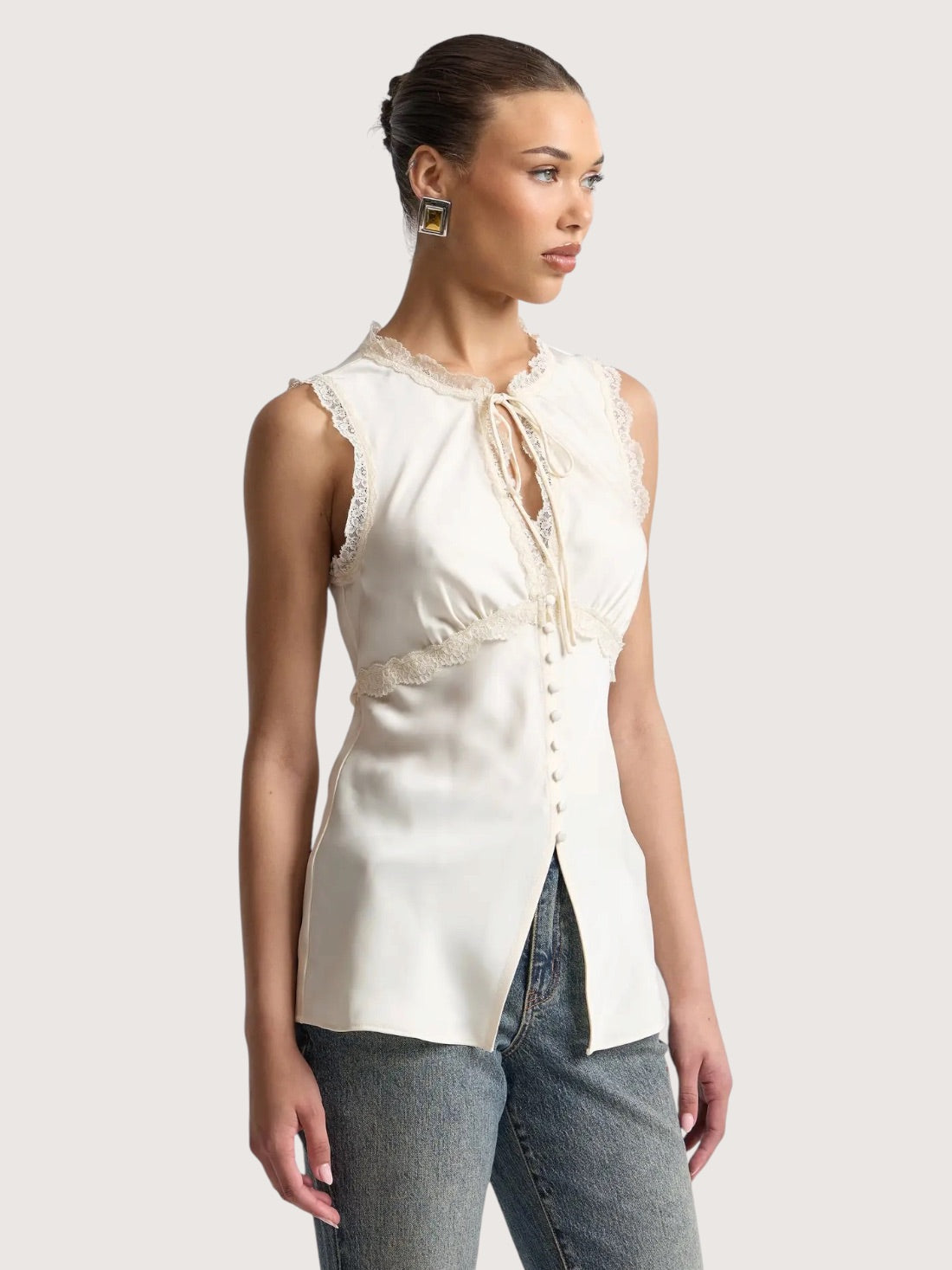 Avec Lace Trim Top