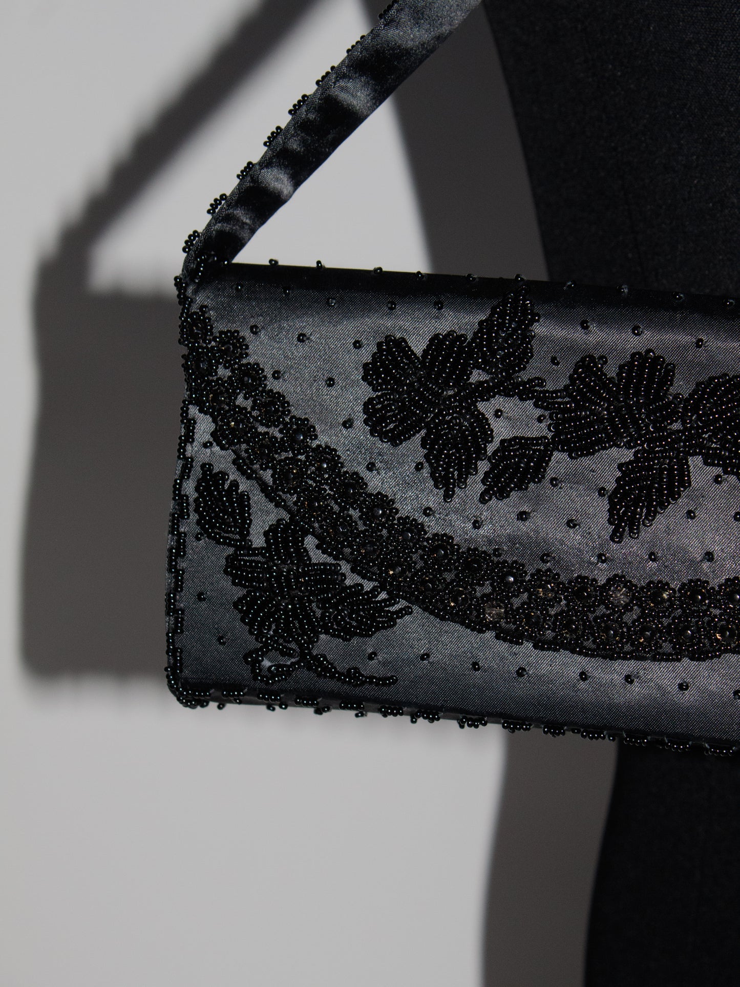 VINTAGE Beaded Floral Box Bag