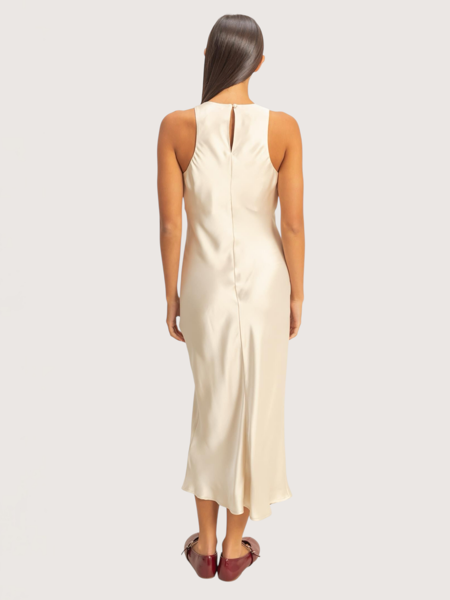 Satin Midi Dress | Ivory