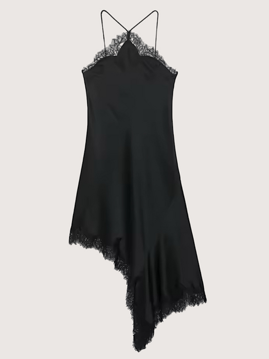 Lace Trim Halter Dress
