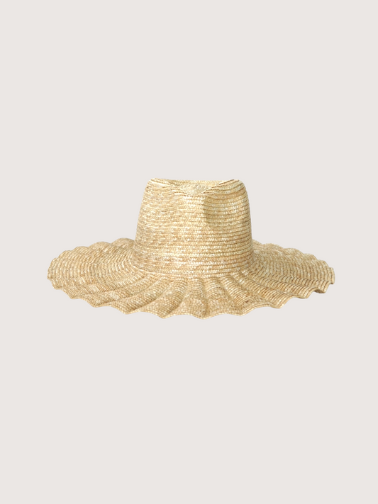 Wide Brim Straw Hat | Beige