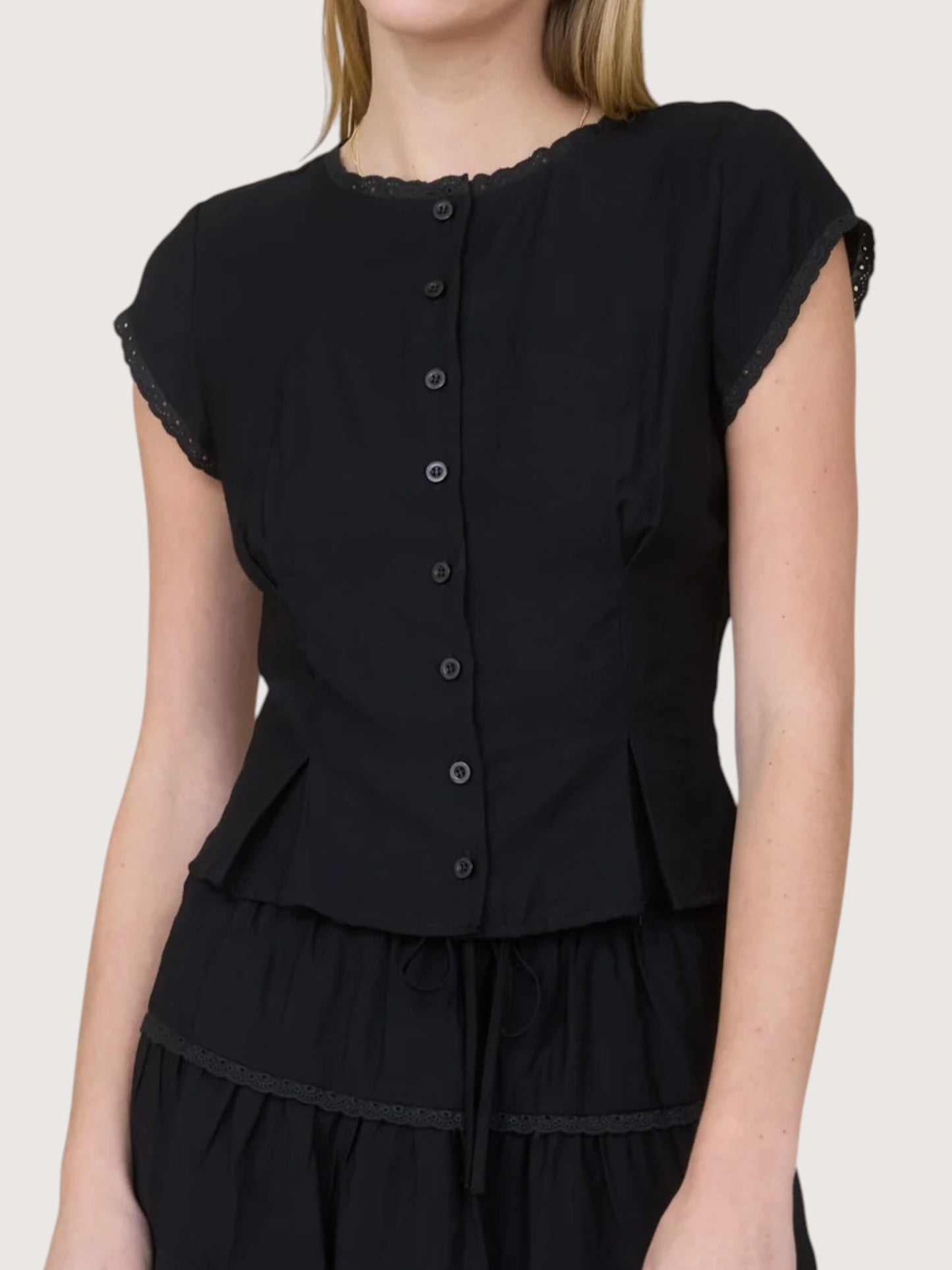 Pintuck Blouse | Black