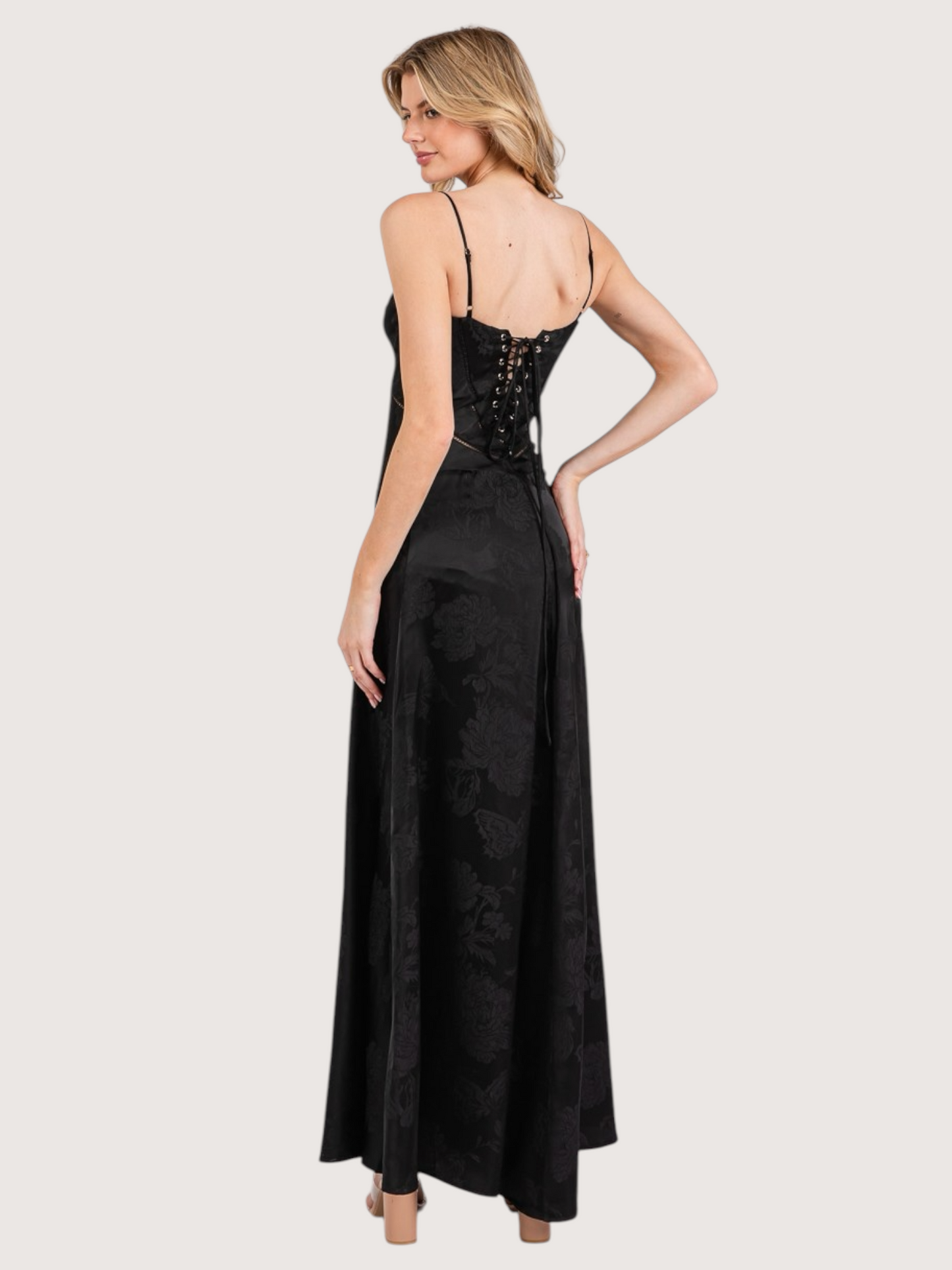 Floral Satin Maxi Dress