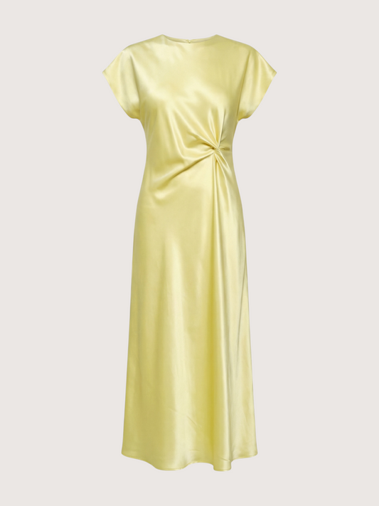 Satin Draped Midi Dress