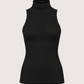 Sleeveless Cotton Turtleneck | Black