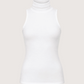 Sleeveless Cotton Turtleneck | White