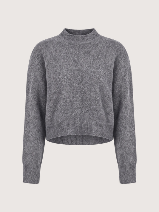 Padded Shoulder Sweater | Grey
