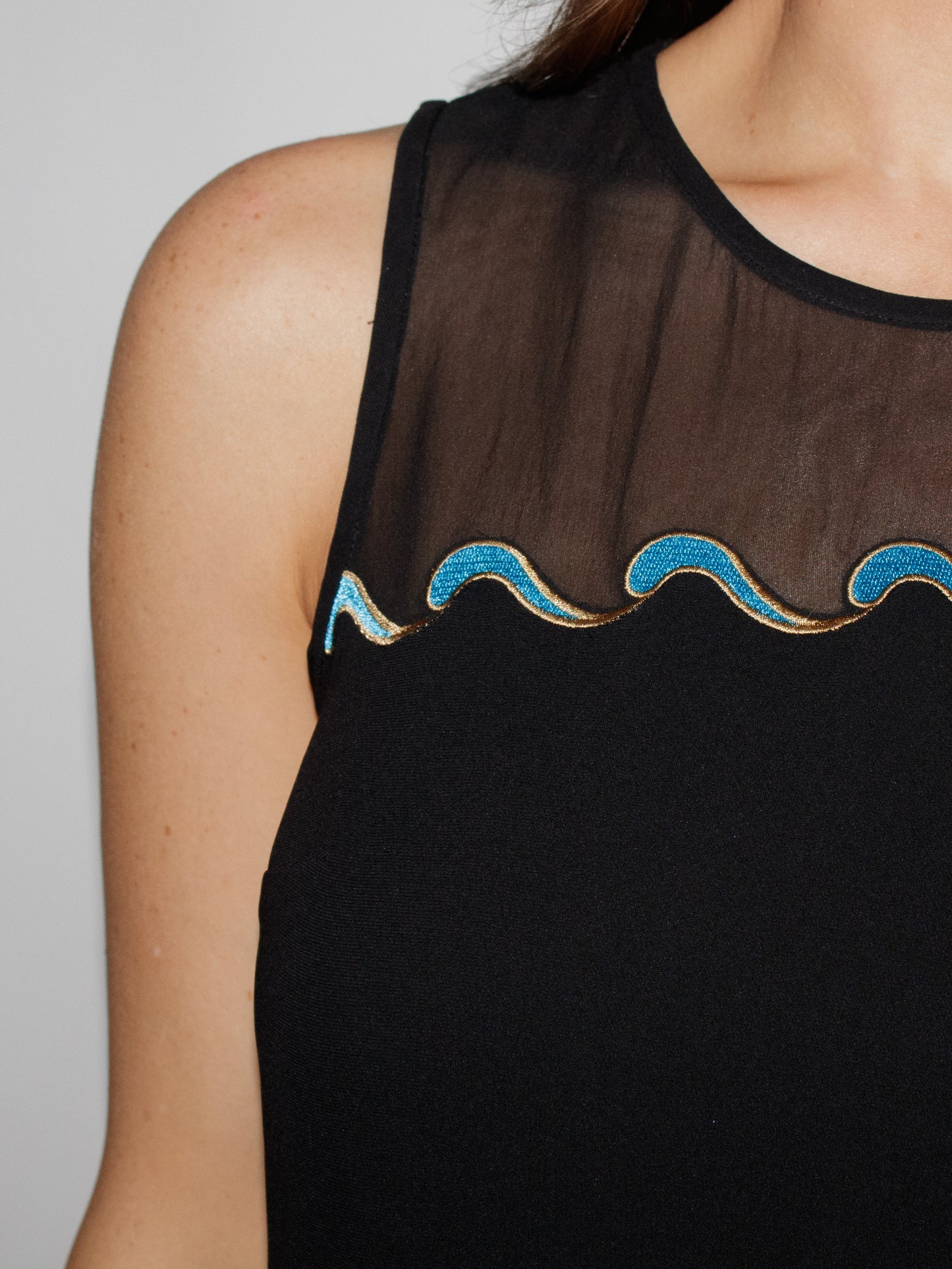 VINTAGE Velvet Waves Shift Dress