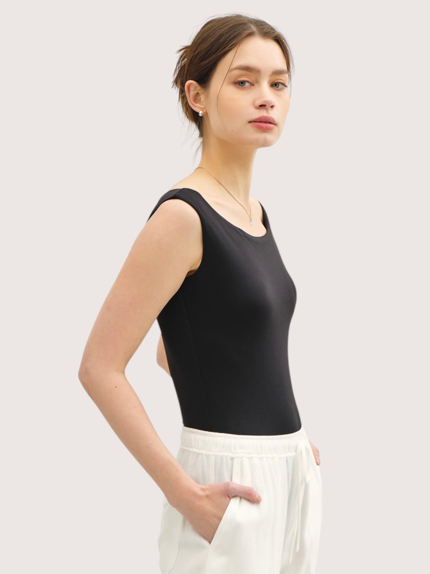 Boat Neck Bodysuit | Black