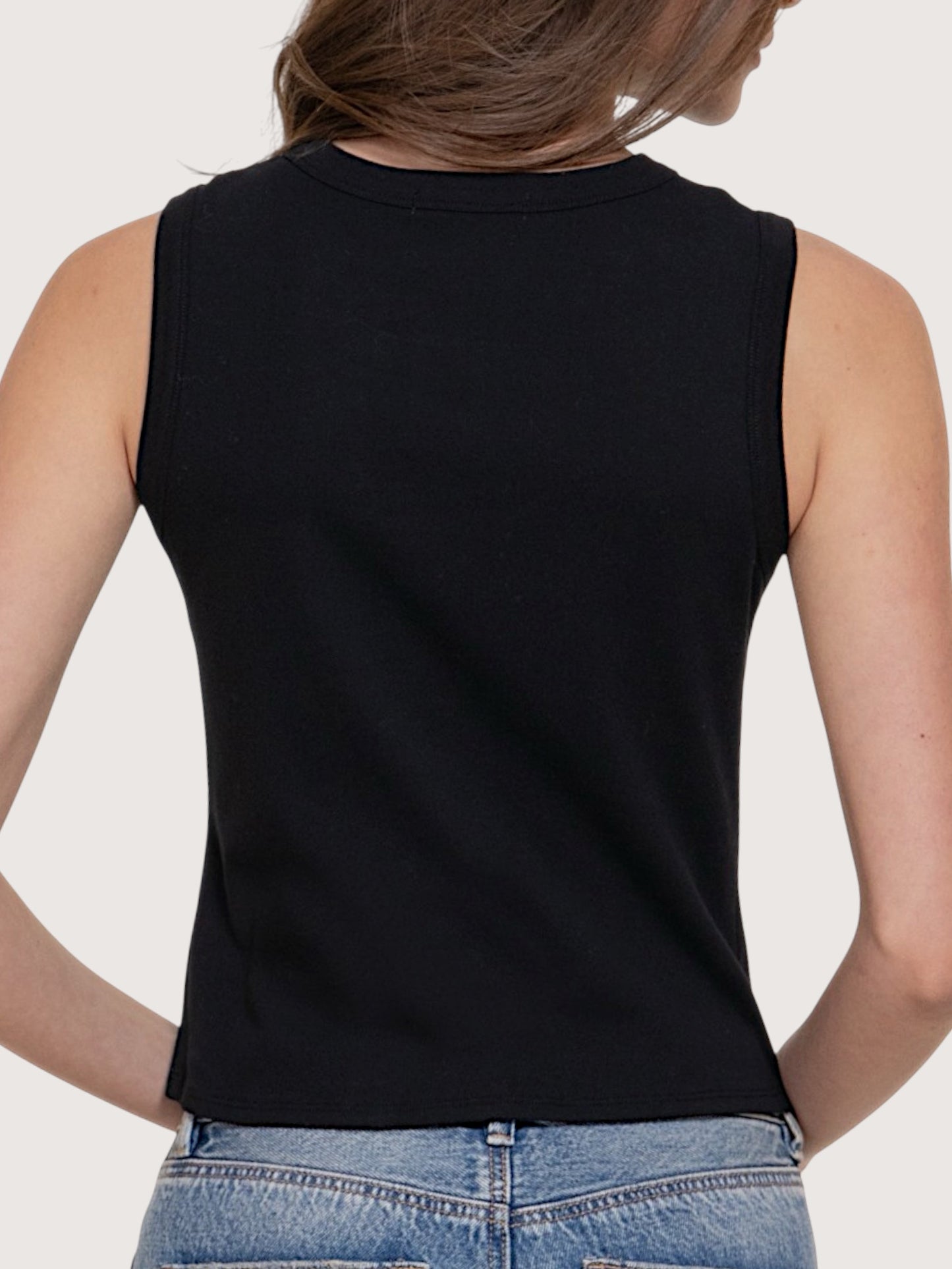 Lily Button Front Top | Black