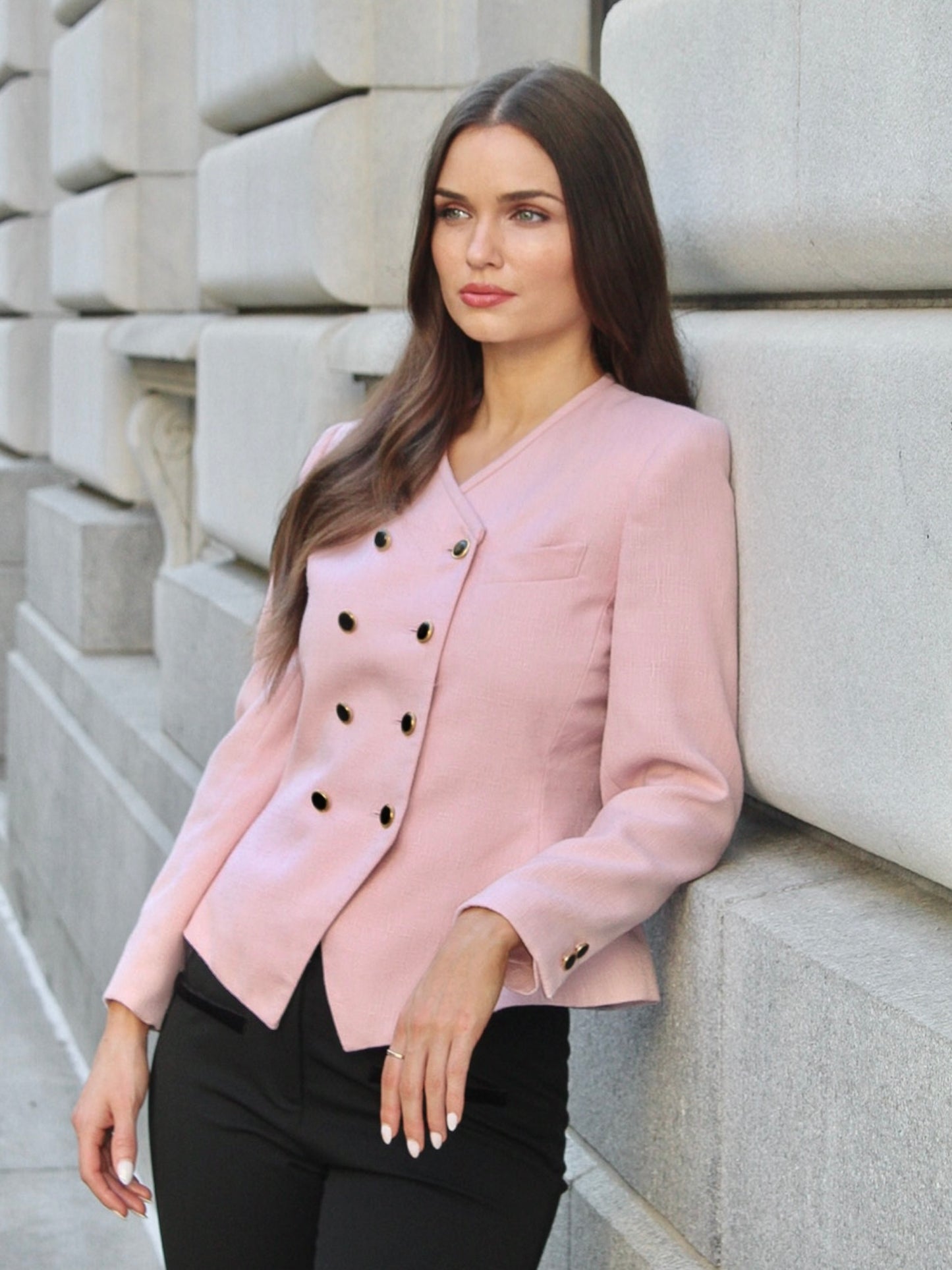 Jackie Button Front Blazer