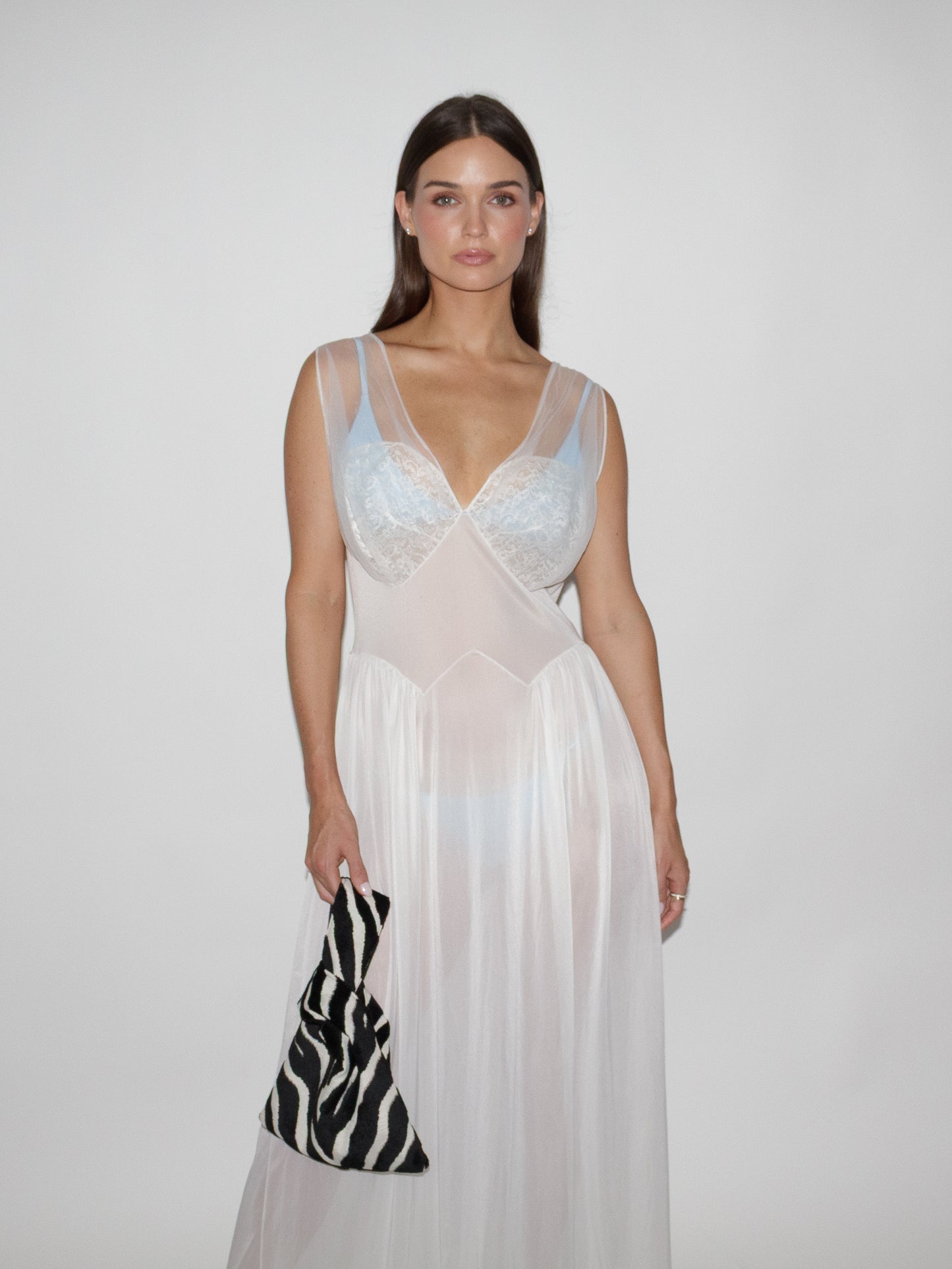 VINTAGE Sheer Lace Slip Dress