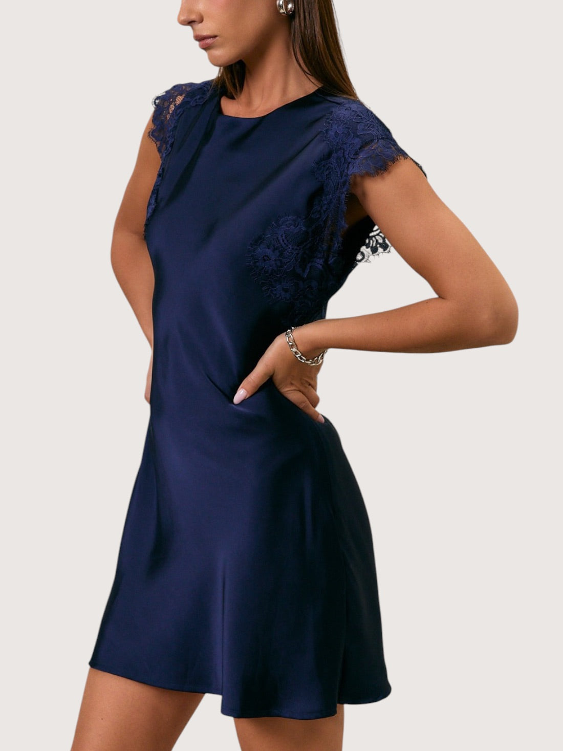 Lace Cap Sleeve Dress