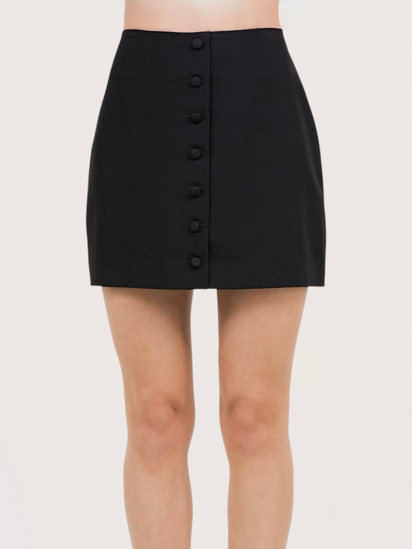 Button Front Mini Skirt