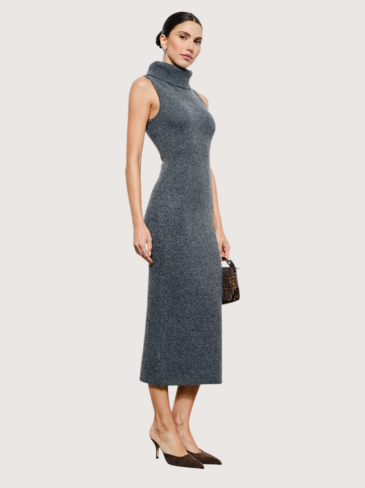 Turtleneck Knit Midi Dress