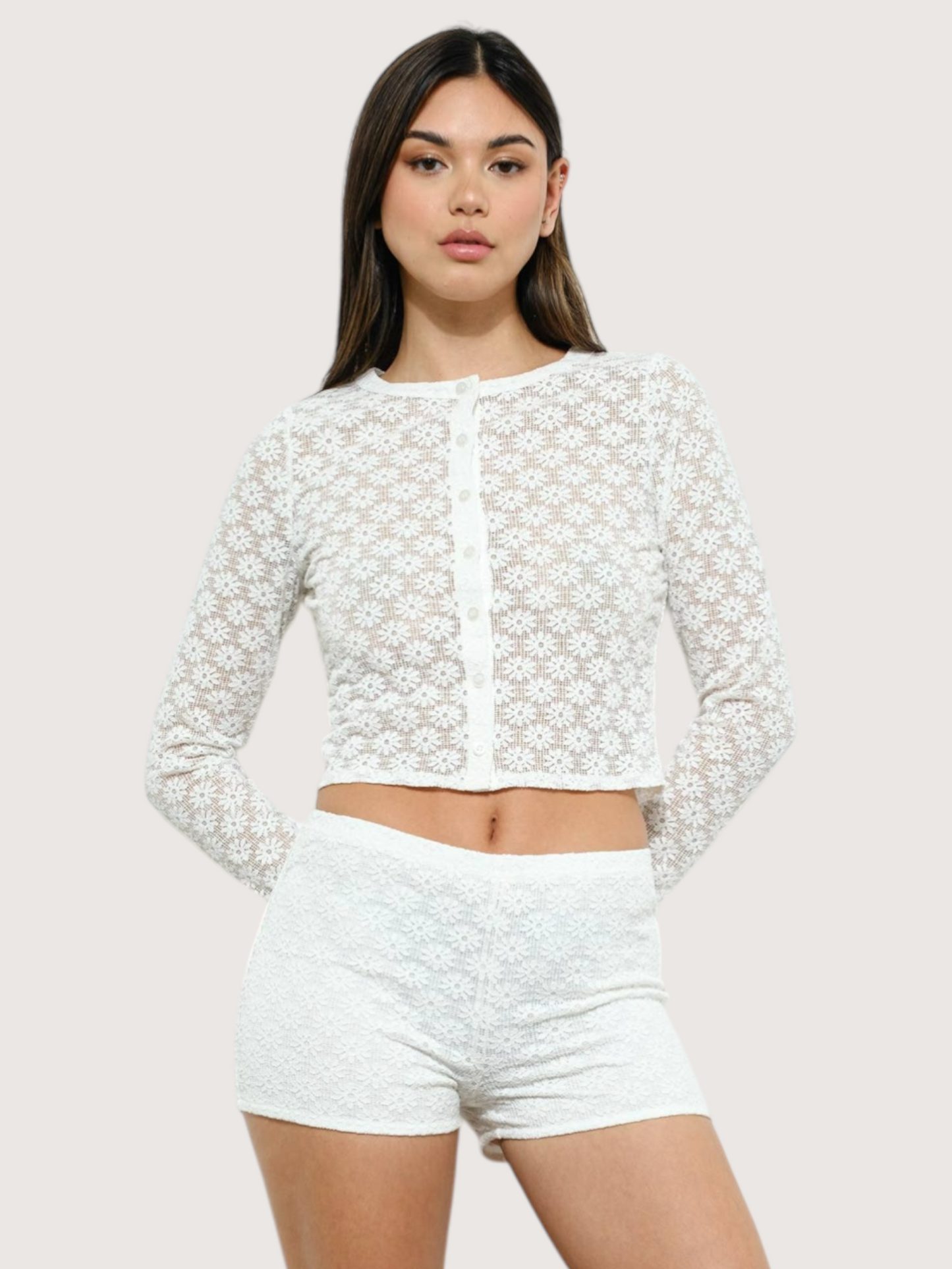 Crochet Lace Cardigan | White