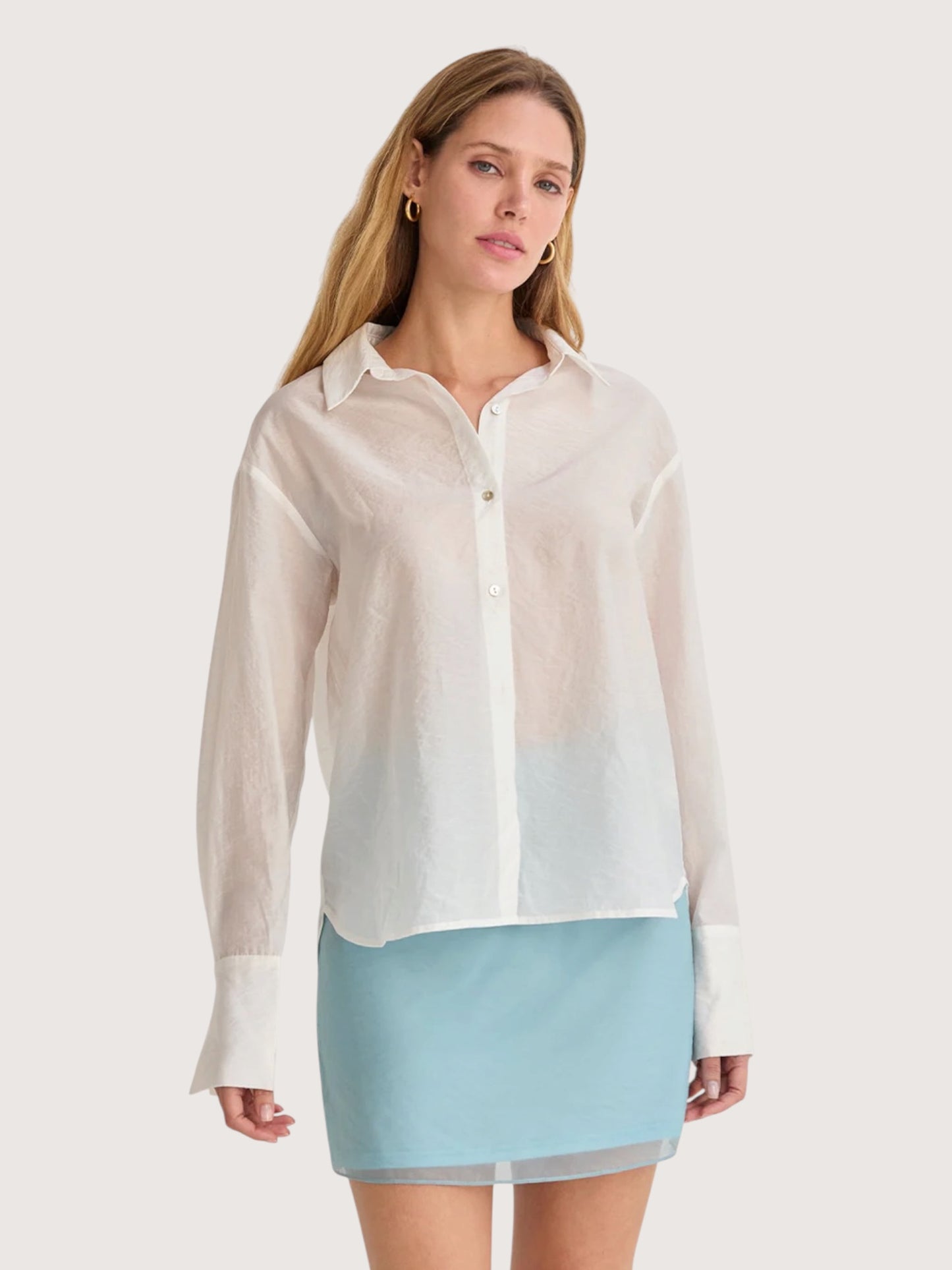 Nadia Textured Blouse | White
