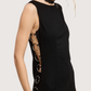 Side Ring Mini Dress |Black