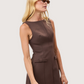 Boat Neck Bow Dress | Brown