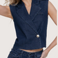 Lapel Collar Denim Vest