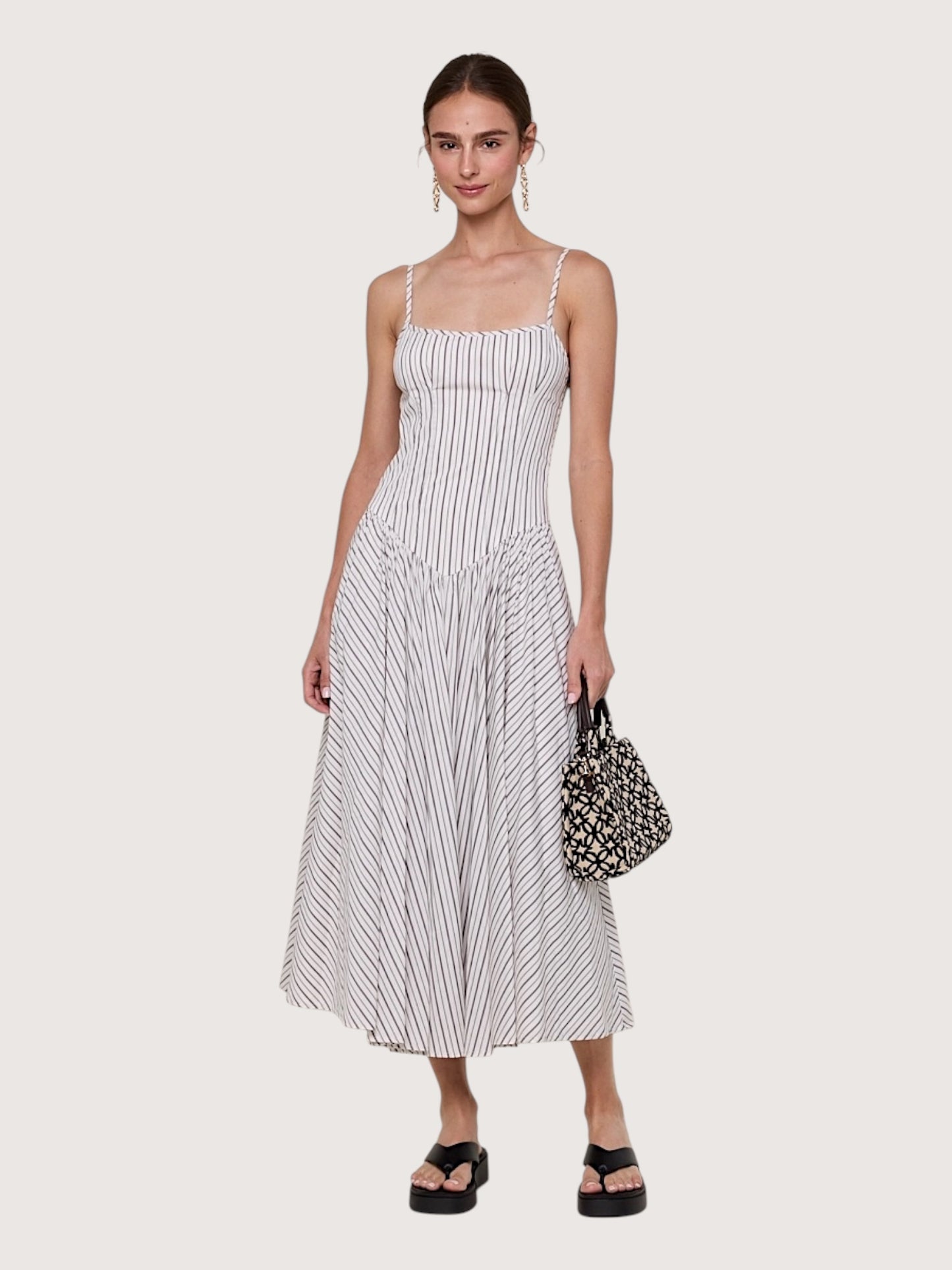Striped Fit and Flare Dress